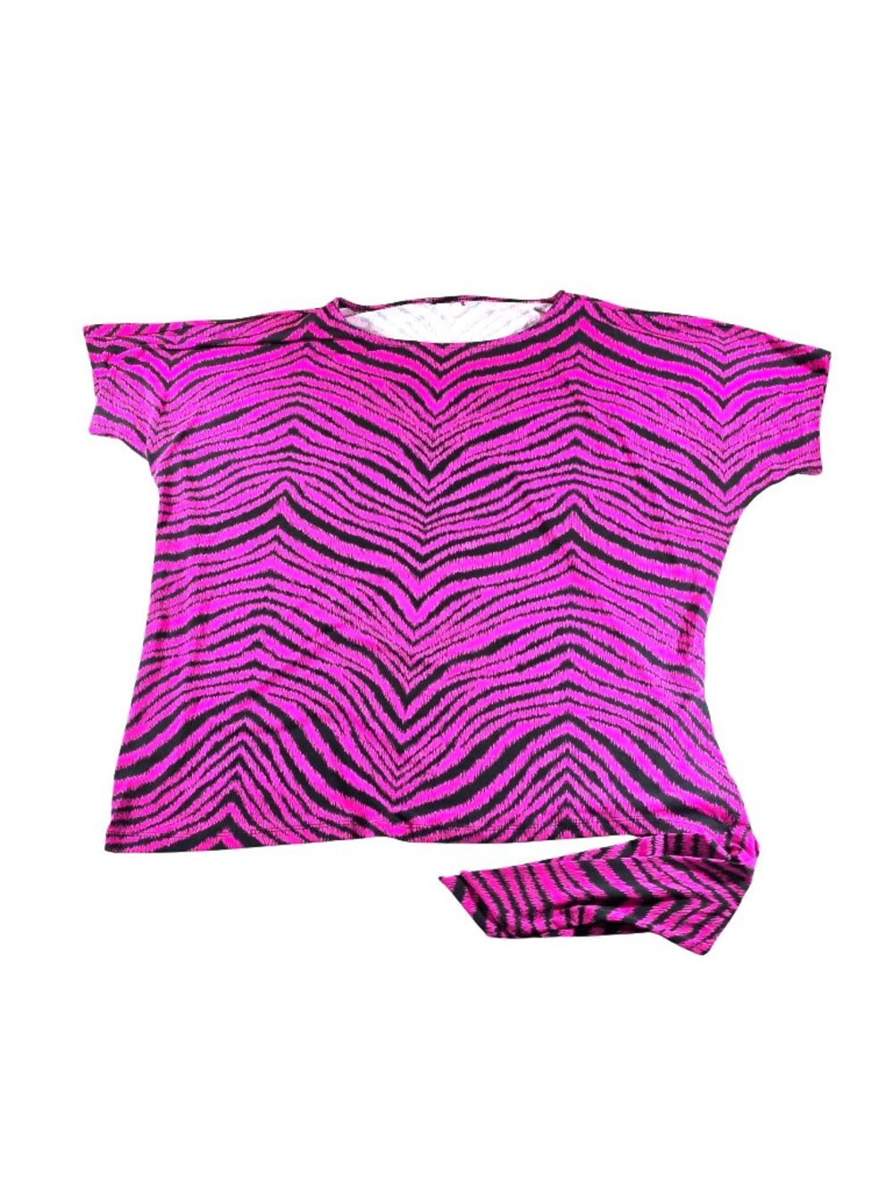 Michael Kors Pink Zebra Print Top Womens L Short Sleeve Lightweight bold summer